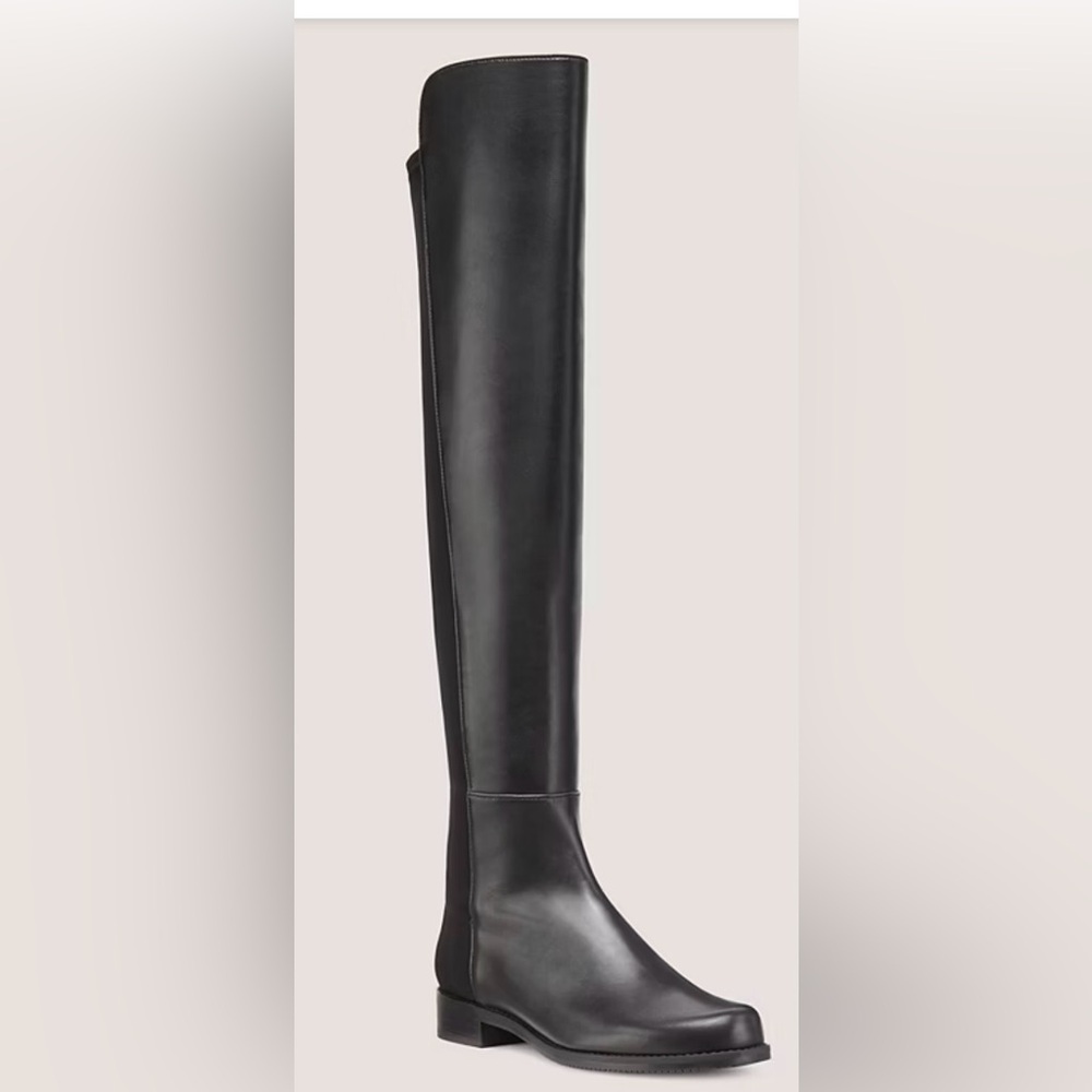 Stuart Weitzman 5050 Over the Knee Stretch Boots Womens 7 M Black Leather